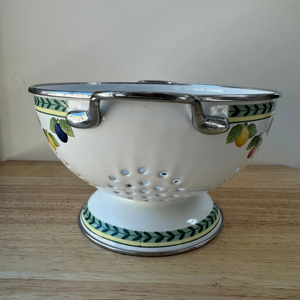 Villeroy & Boch Enamel Colander French Garden Fleurence Fruit Pattern